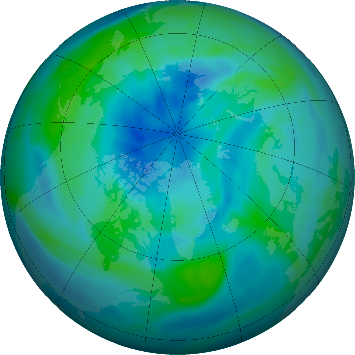 Arctic ozone map for 25 September 2005